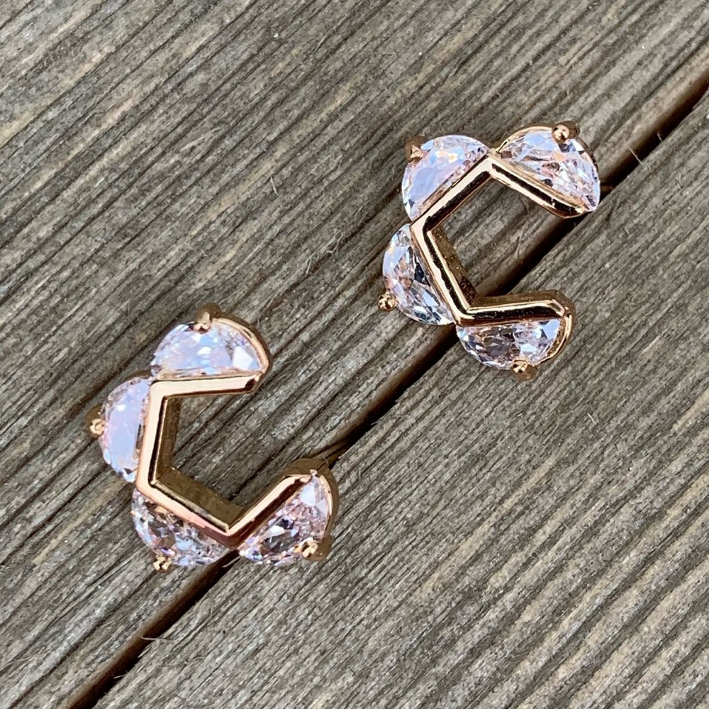 Geometric Cubic Zirconia Studs